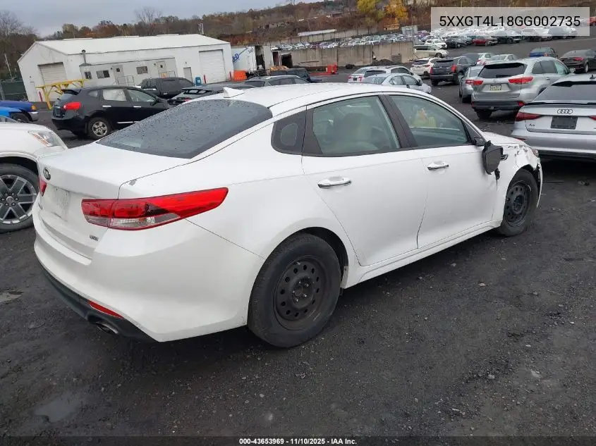 5XXGT4L18GG002735 2016 Kia Optima Lx Turbo