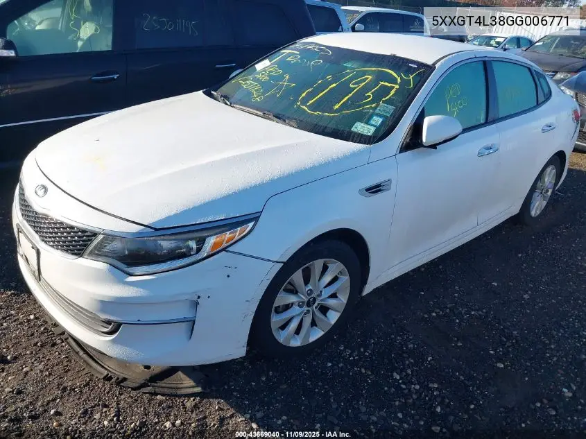 5XXGT4L38GG006771 2016 Kia Optima Lx