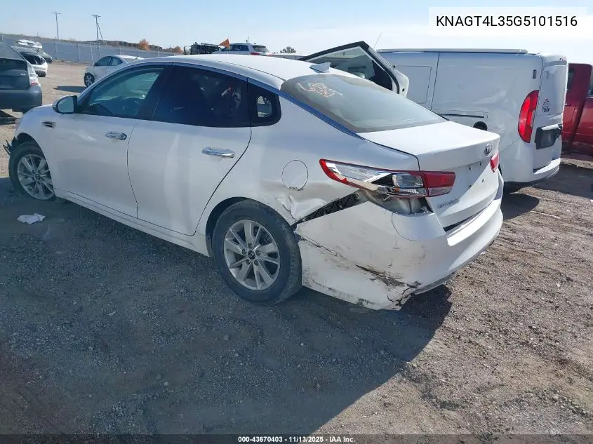 KNAGT4L35G5101516 2016 Kia Optima Lx