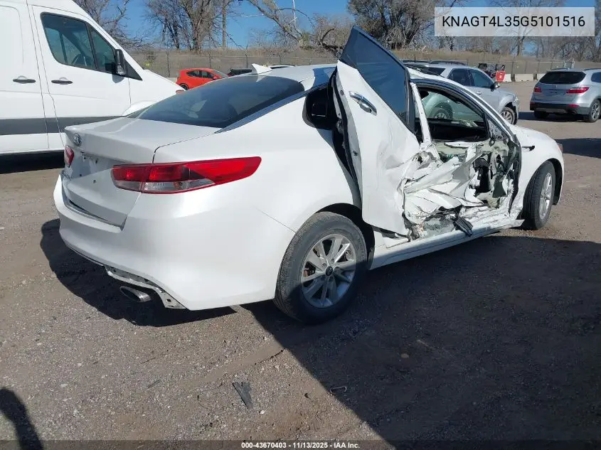 KNAGT4L35G5101516 2016 Kia Optima Lx