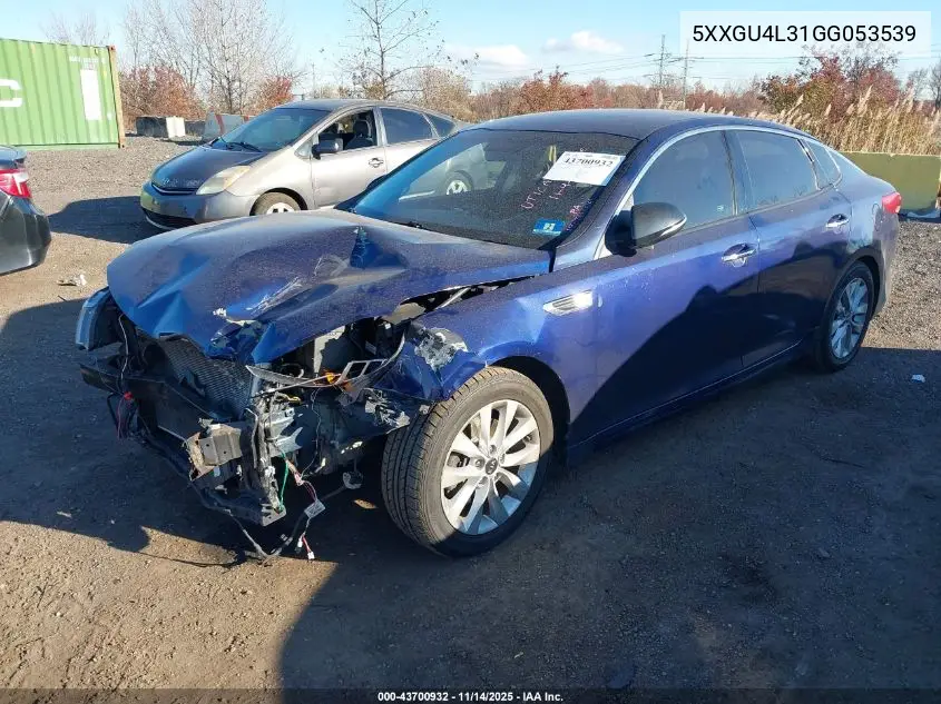 5XXGU4L31GG053539 2016 Kia Optima Ex
