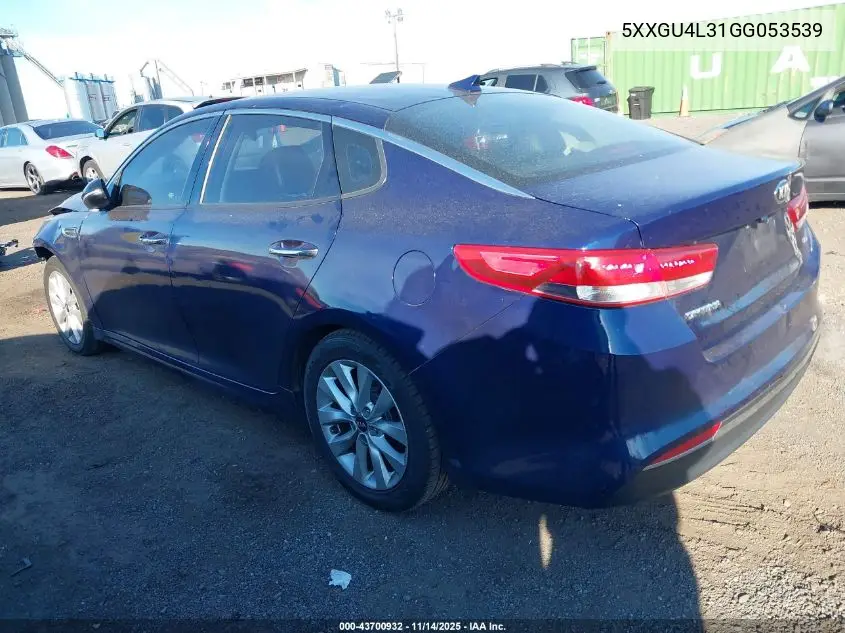 5XXGU4L31GG053539 2016 Kia Optima Ex