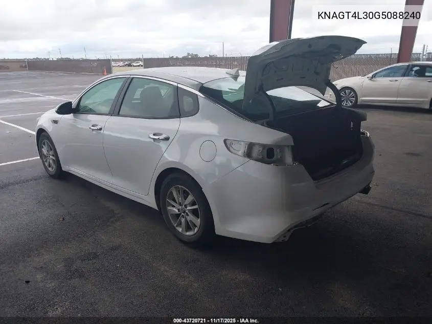 KNAGT4L30G5088240 2016 Kia Optima Lx