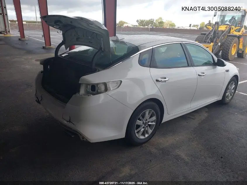KNAGT4L30G5088240 2016 Kia Optima Lx