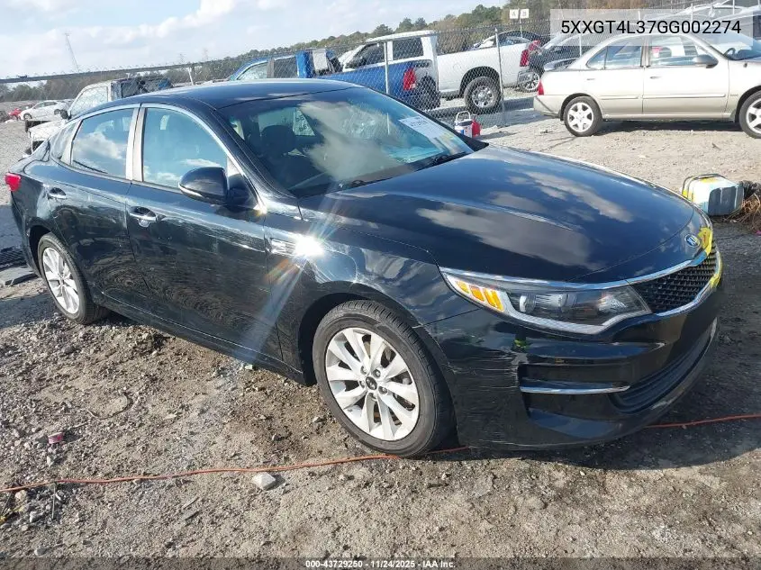5XXGT4L37GG002274 2016 Kia Optima Lx