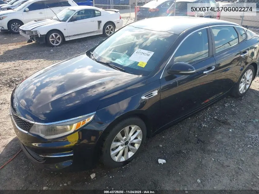 5XXGT4L37GG002274 2016 Kia Optima Lx