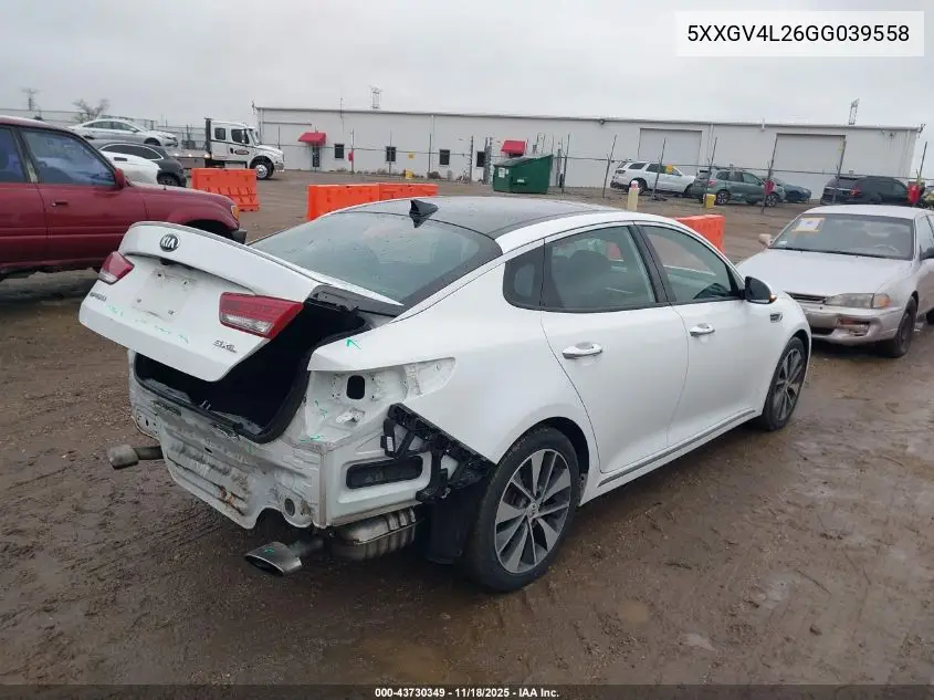 5XXGV4L26GG039558 2016 Kia Optima Sxl Turbo