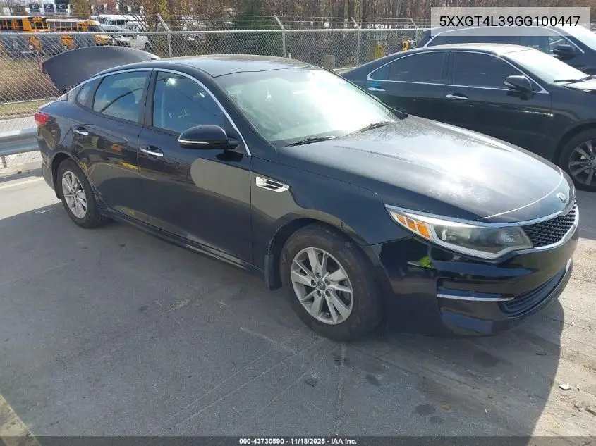 5XXGT4L39GG100447 2016 Kia Optima Lx