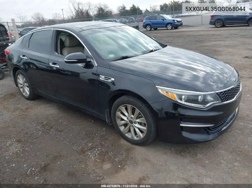 5XXGU4L35GG068044 2016 Kia Optima Ex