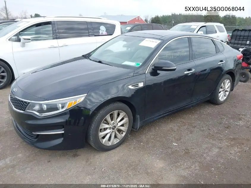 5XXGU4L35GG068044 2016 Kia Optima Ex