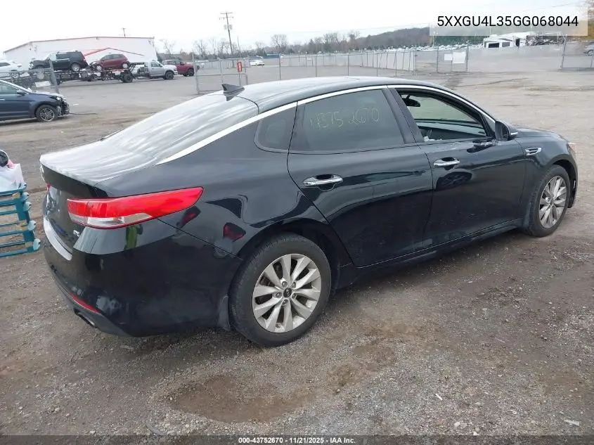 5XXGU4L35GG068044 2016 Kia Optima Ex