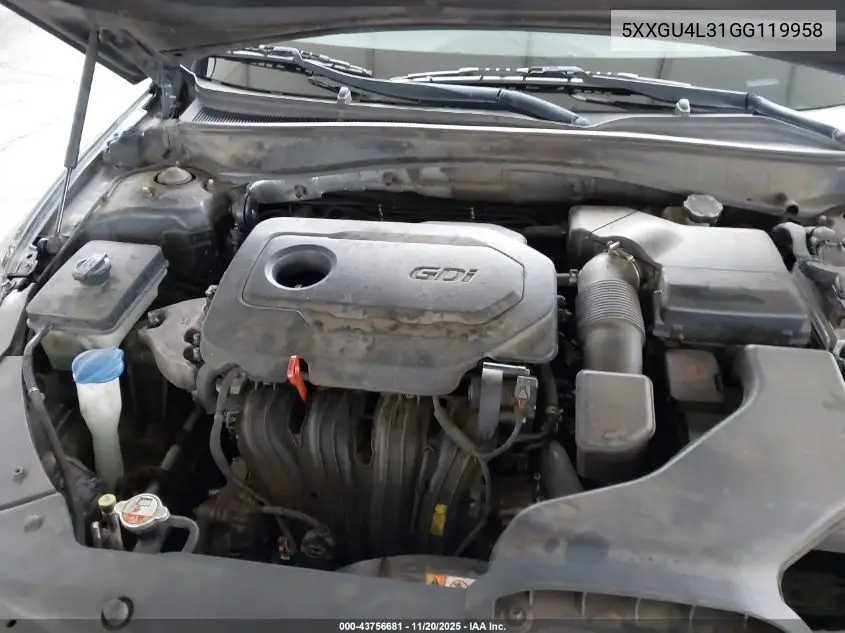 5XXGU4L31GG119958 2016 Kia Optima Ex