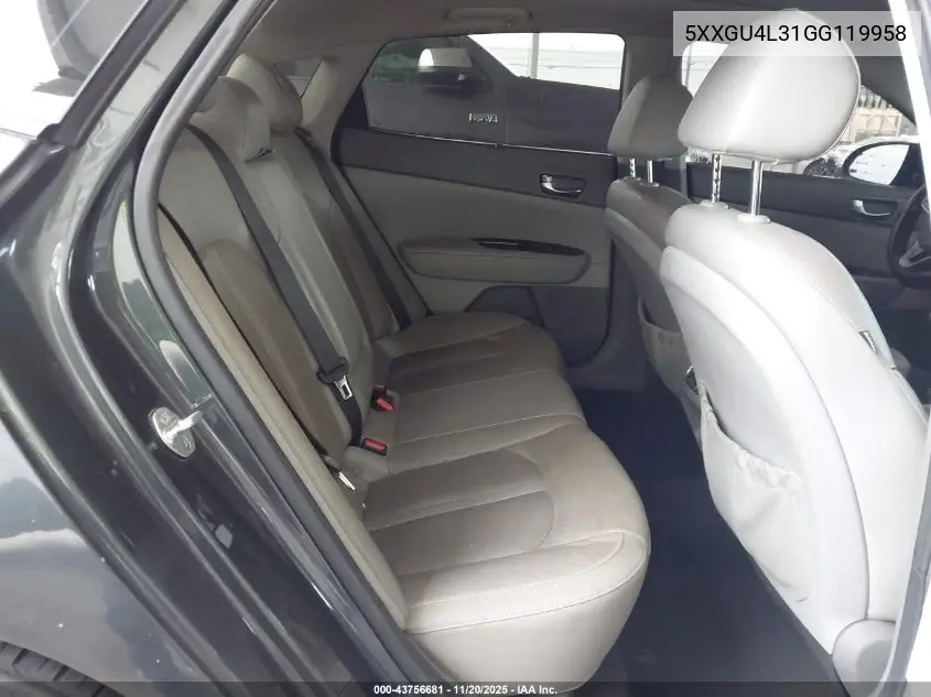 5XXGU4L31GG119958 2016 Kia Optima Ex