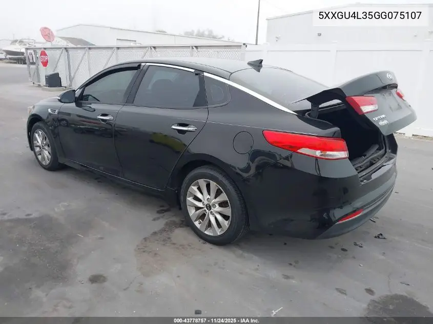 5XXGU4L35GG075107 2016 Kia Optima Ex