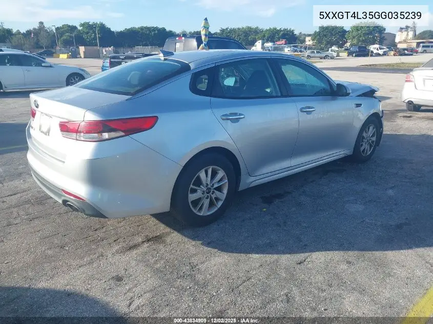 5XXGT4L35GG035239 2016 Kia Optima Lx