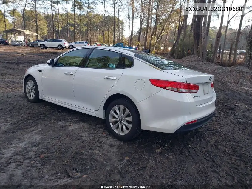 5XXGU4L32GG106801 2016 Kia Optima Ex