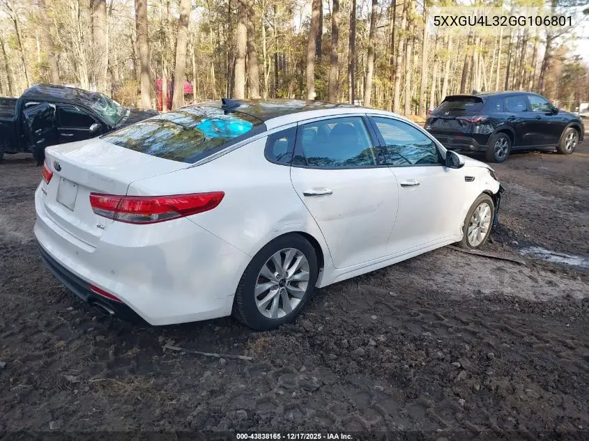 5XXGU4L32GG106801 2016 Kia Optima Ex