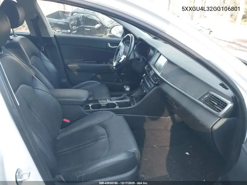 5XXGU4L32GG106801 2016 Kia Optima Ex