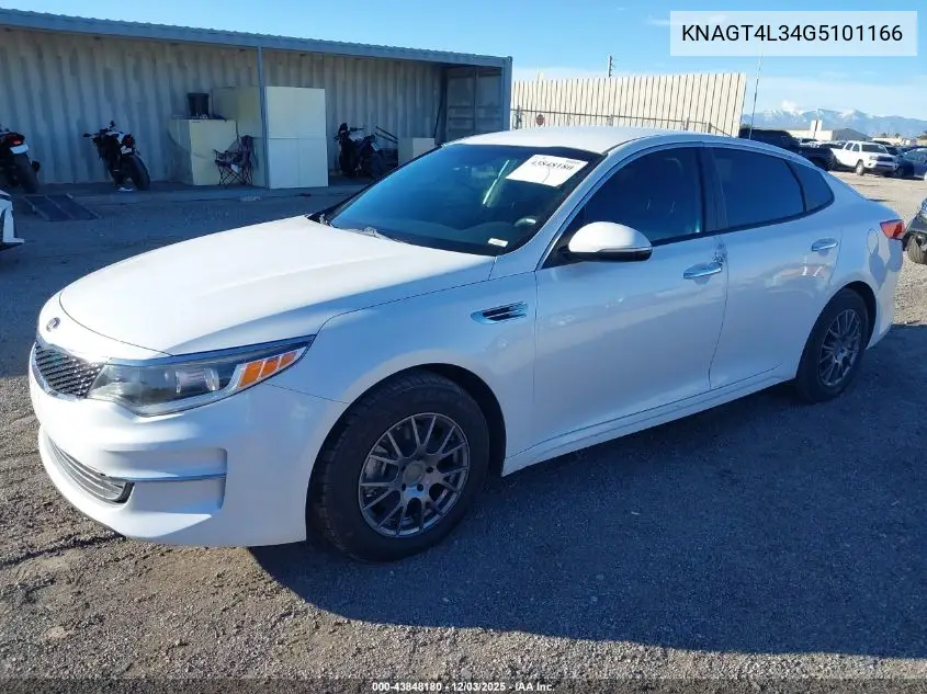 KNAGT4L34G5101166 2016 Kia Optima Lx
