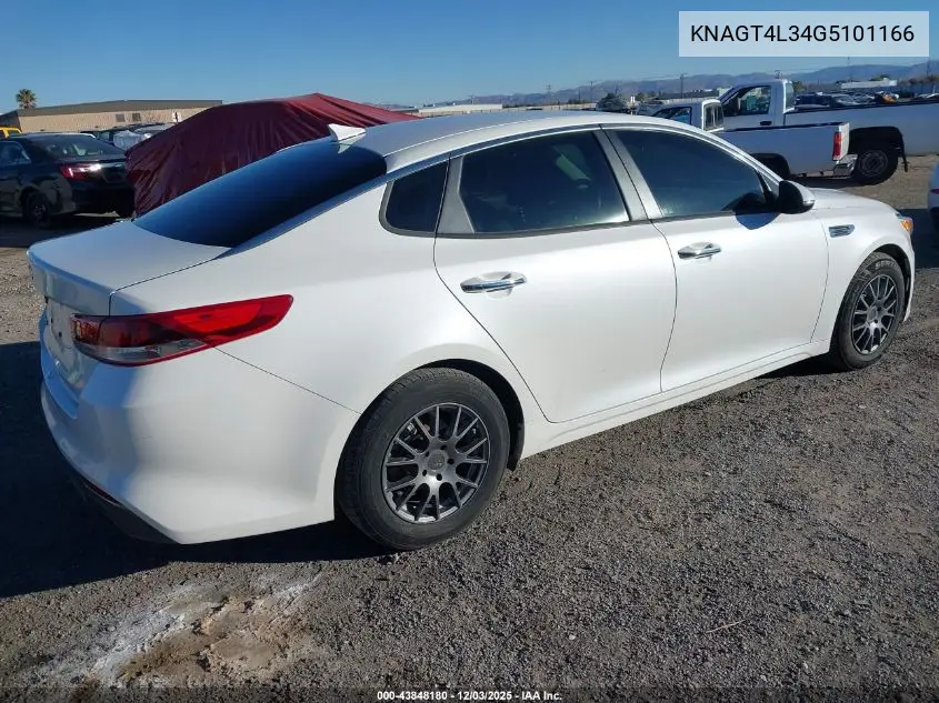 KNAGT4L34G5101166 2016 Kia Optima Lx