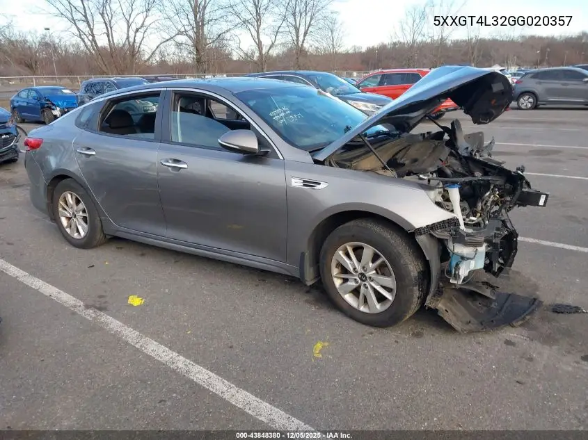 5XXGT4L32GG020357 2016 Kia Optima Lx
