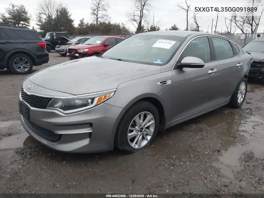 5XXGT4L35GG091889 2016 Kia Optima Lx