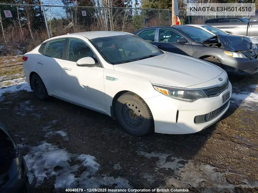 KNAGT4LE3H5014510 2017 Kia Optima Hybrid