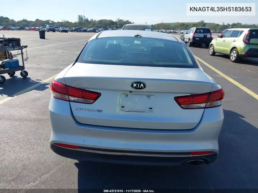 KNAGT4L35H5183653 2017 Kia Optima Lx