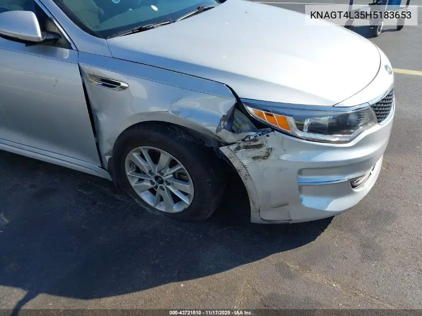 KNAGT4L35H5183653 2017 Kia Optima Lx