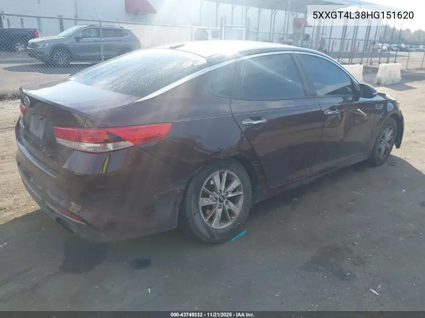 5XXGT4L38HG151620 2017 Kia Optima Lx