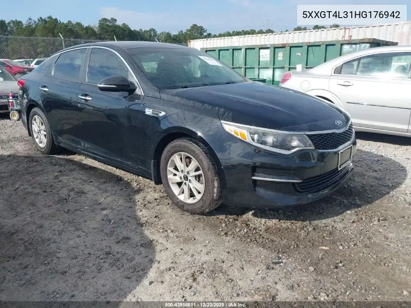5XXGT4L31HG176942 2017 Kia Optima Lx