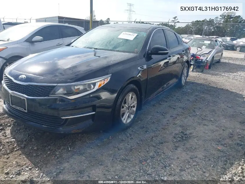5XXGT4L31HG176942 2017 Kia Optima Lx