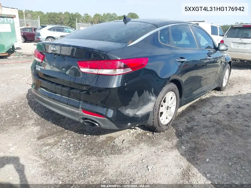 5XXGT4L31HG176942 2017 Kia Optima Lx