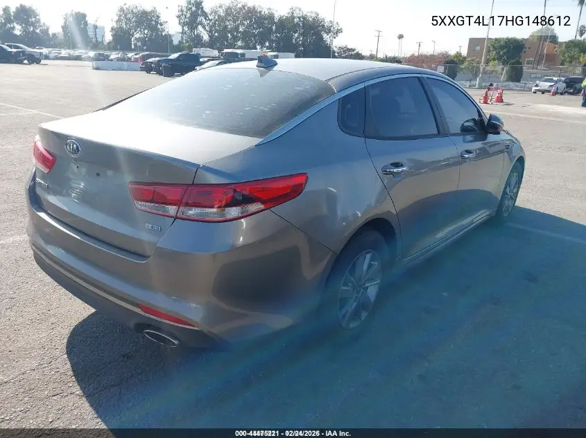 5XXGT4L17HG148612 2017 Kia Optima Lx Turbo