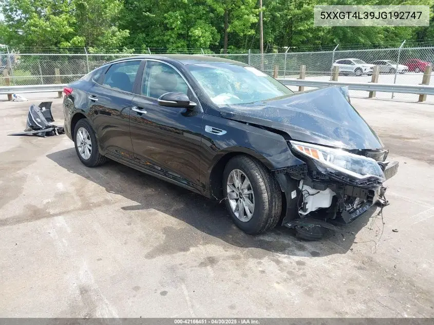 5XXGT4L39JG192747 2018 Kia Optima Lx