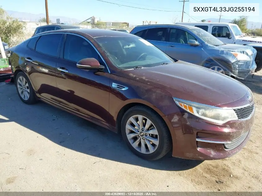 5XXGT4L33JG255194 2018 Kia Optima Lx