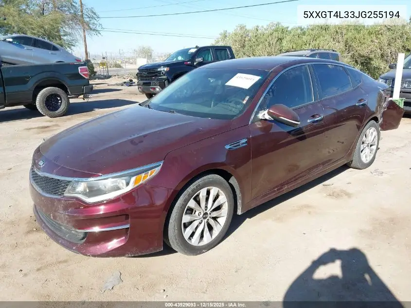 5XXGT4L33JG255194 2018 Kia Optima Lx