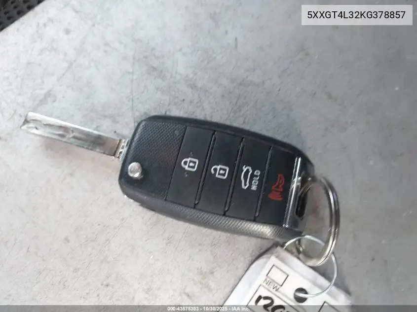 5XXGT4L32KG378857 2019 Kia Optima Lx