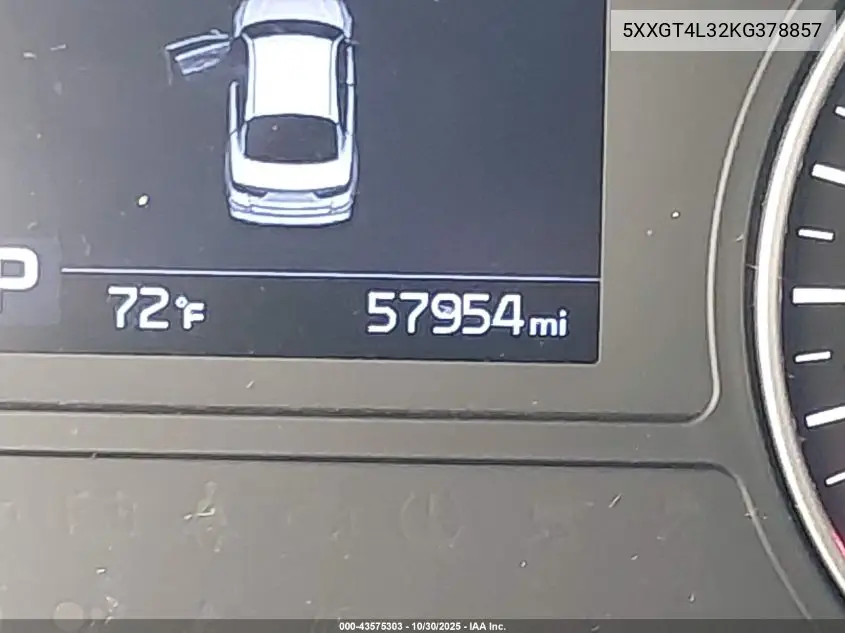 5XXGT4L32KG378857 2019 Kia Optima Lx