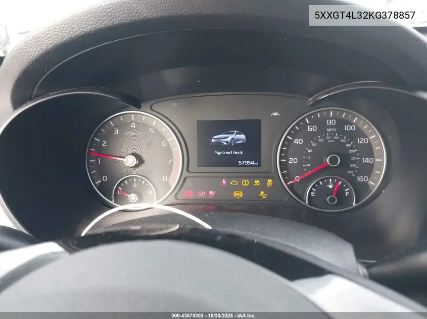 5XXGT4L32KG378857 2019 Kia Optima Lx