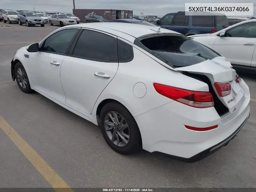 5XXGT4L36KG374066 2019 Kia Optima Lx