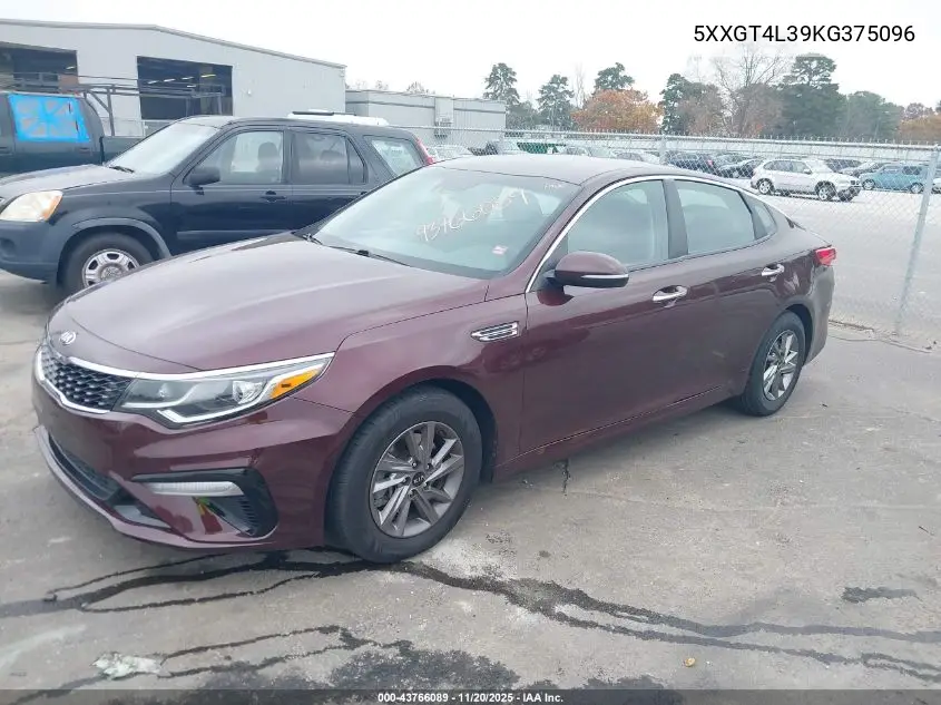 5XXGT4L39KG375096 2019 Kia Optima Lx