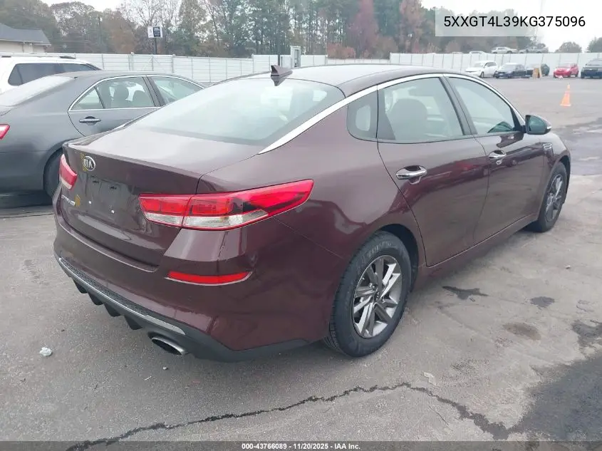 5XXGT4L39KG375096 2019 Kia Optima Lx