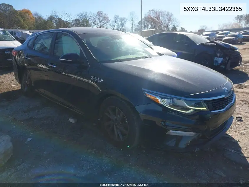 5XXGT4L33LG422365 2020 Kia Optima Lx