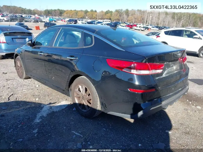 5XXGT4L33LG422365 2020 Kia Optima Lx