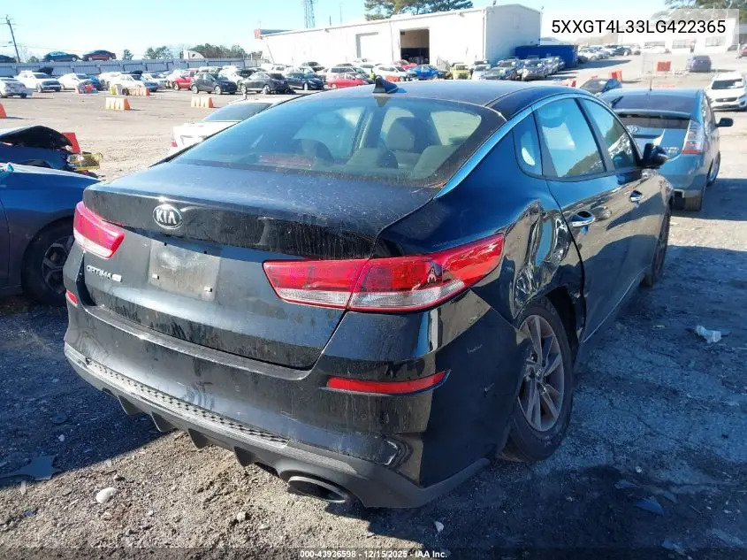 5XXGT4L33LG422365 2020 Kia Optima Lx