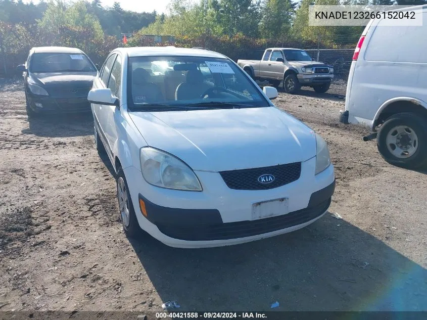 KNADE123266152042 2006 Kia Rio Lx