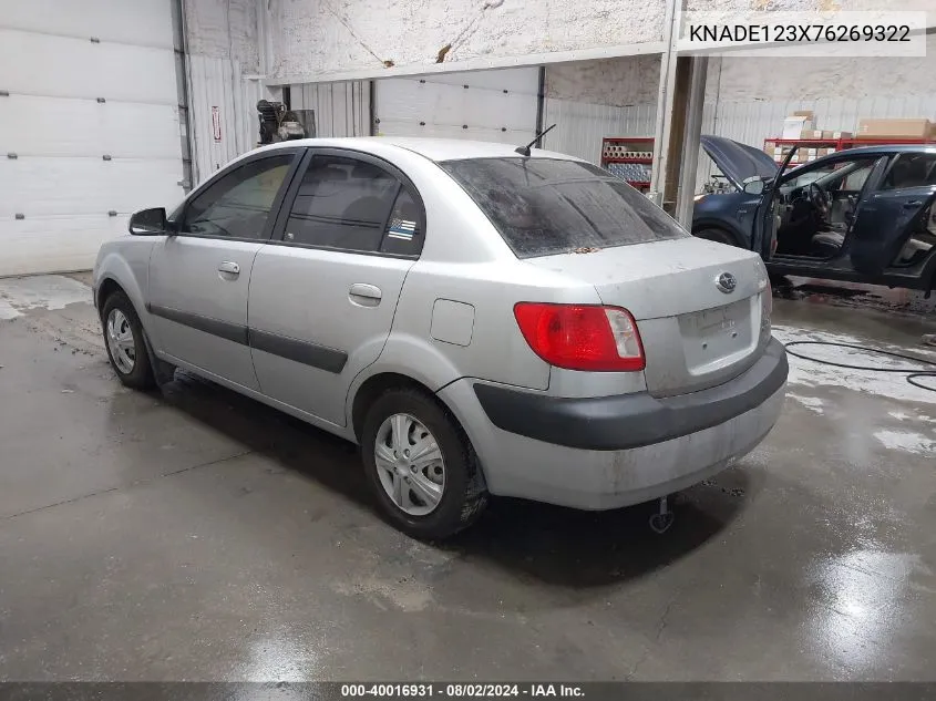 KNADE123X76269322 2007 Kia Rio