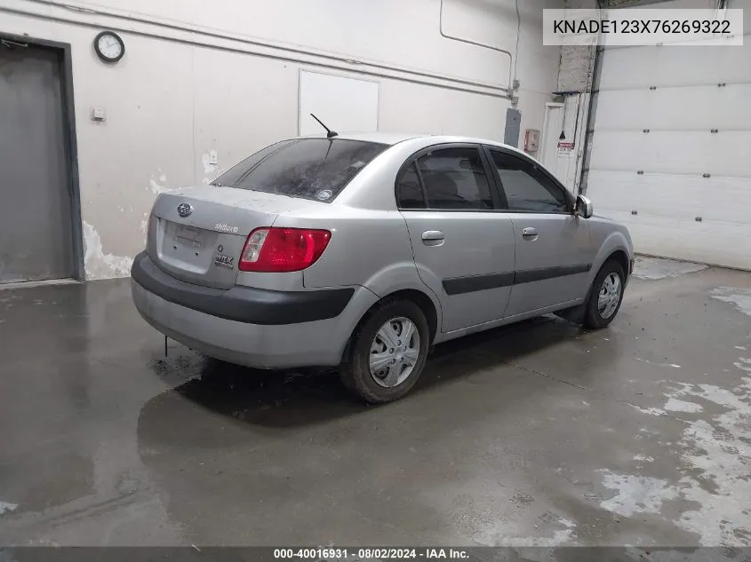 KNADE123X76269322 2007 Kia Rio