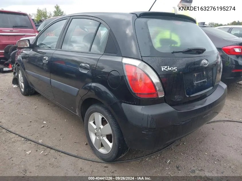 KNADE163276195274 2007 Kia Rio5 Sx